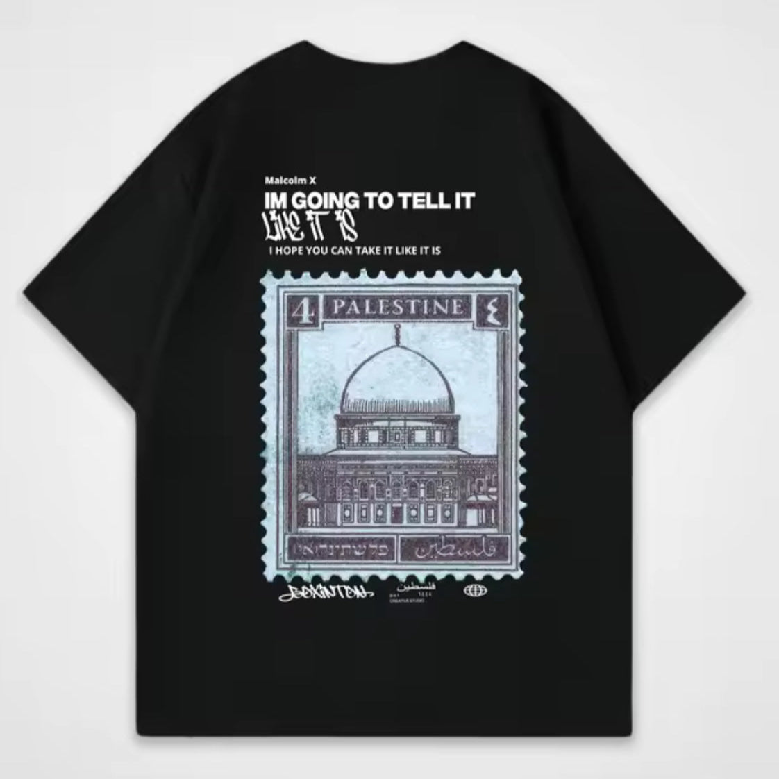 Camiseta Palestina Vintage NEGRA