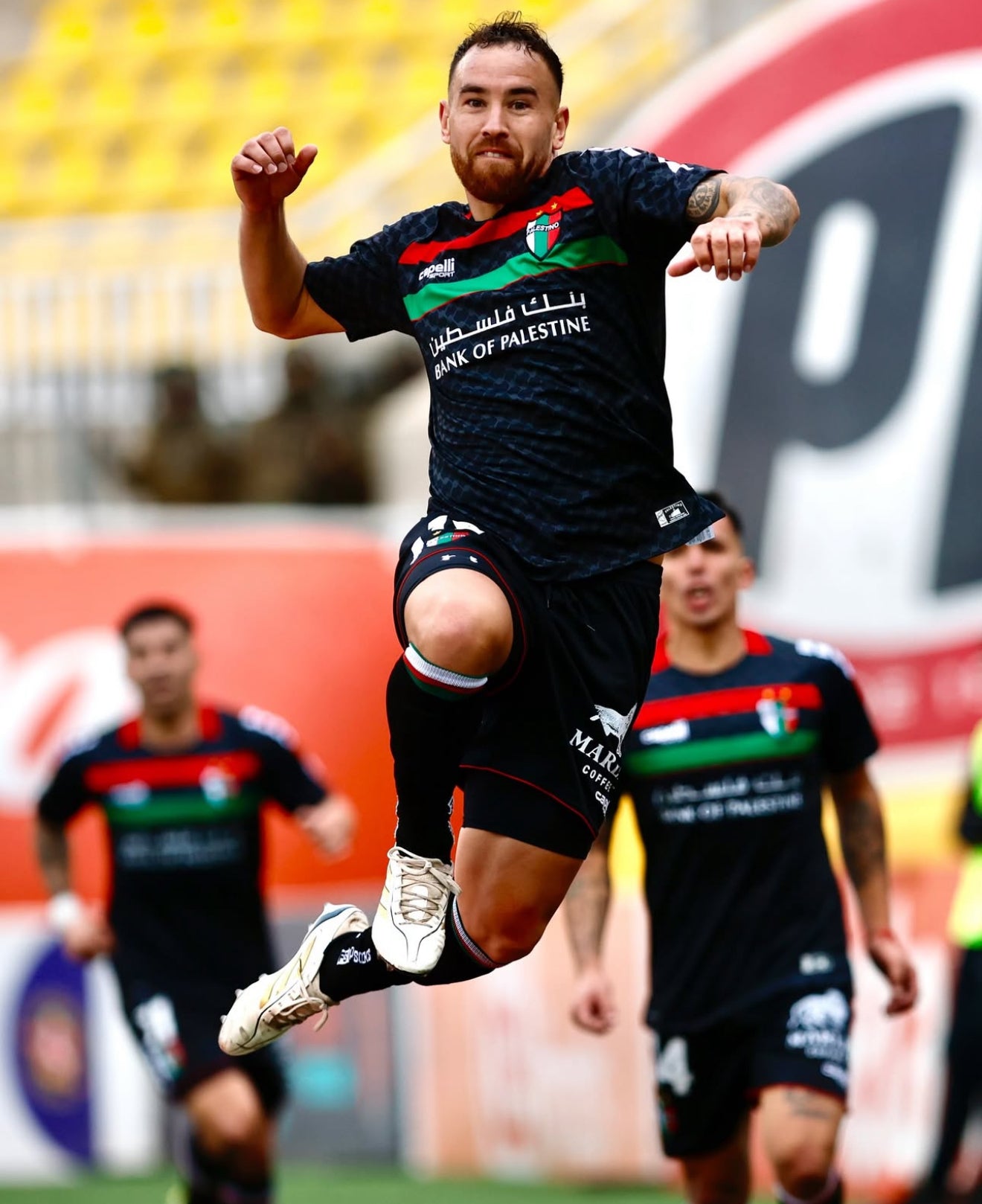 Camiseta Palestino Negra Chile Fútbol 2025 Visitante