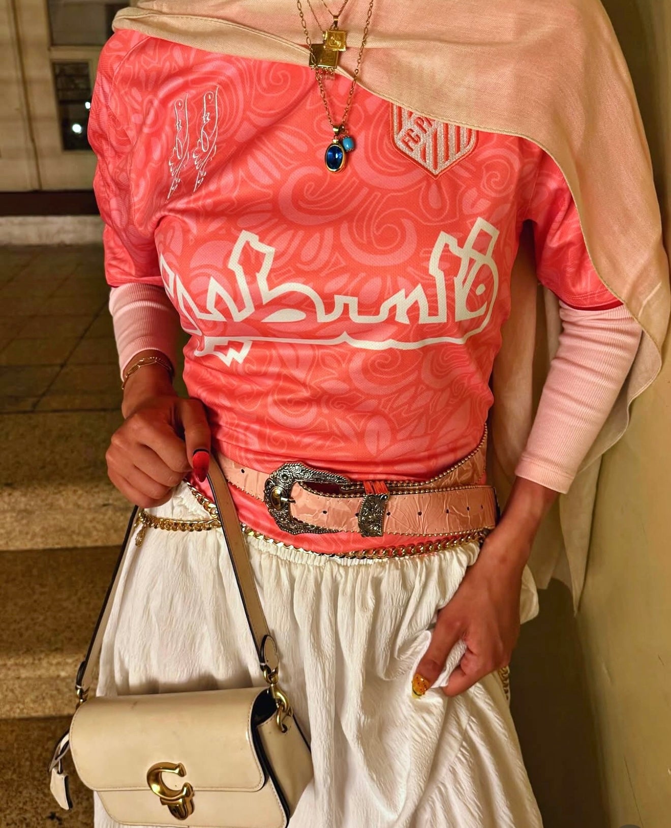 Camiseta Palestina Fútbol 2025 rosa