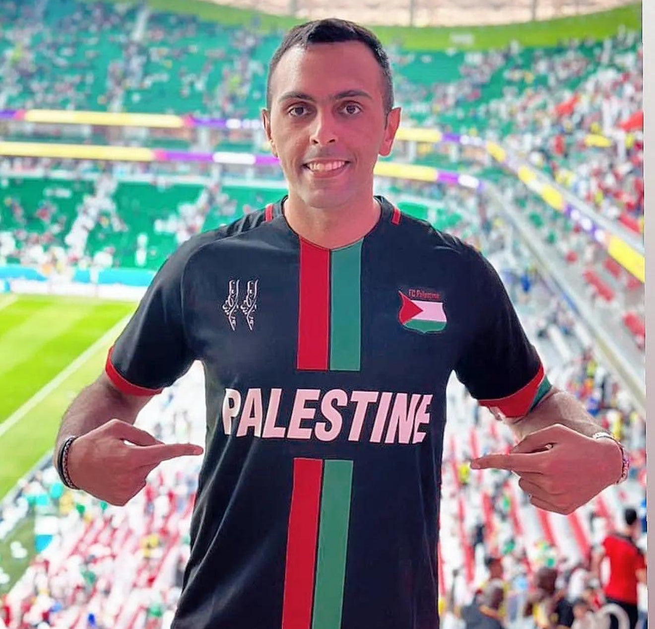 Camiseta Palestina Fútbol 2025 Negra con Mapa 11