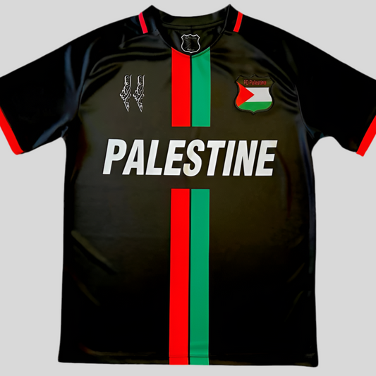 Camiseta Palestina Fútbol 2025 Negra con Mapa 11