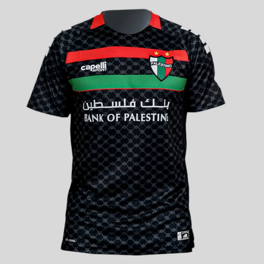 Camiseta Palestino Negra Chile Fútbol 2025 Visitante
